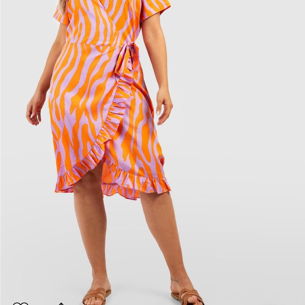 Zebra Print Wrap Dress